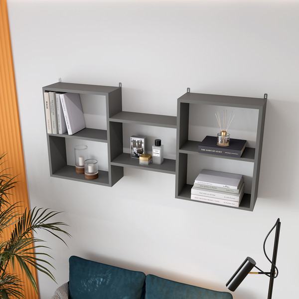 Изображение товара Полка Горизонт Мебель Асти 5 (серый графит)