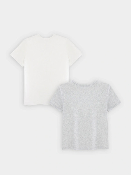Изображение товара Комплект футболок детских Mark Formelle 113379-2 (р.98-52, белый/серый меланж 4306А)