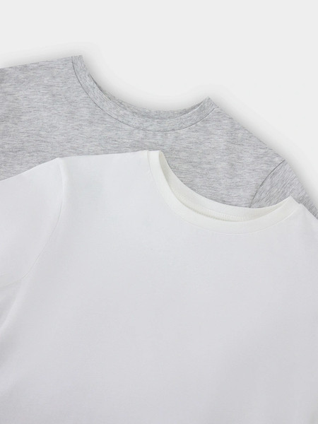 Изображение товара Комплект футболок детских Mark Formelle 113379-2 (р.110-56, белый/серый меланж 4306А)