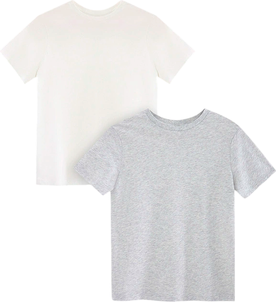 Изображение товара Комплект футболок детских Mark Formelle 113379-2 (р.116-60, белый/серый меланж 4306А)
