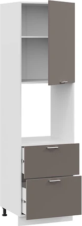 Изображение товара Шкаф-пенал кухонный ТриЯ Габриэлла 1П6Я2 с одной дверью и двумя ящиками (белый/муссон)