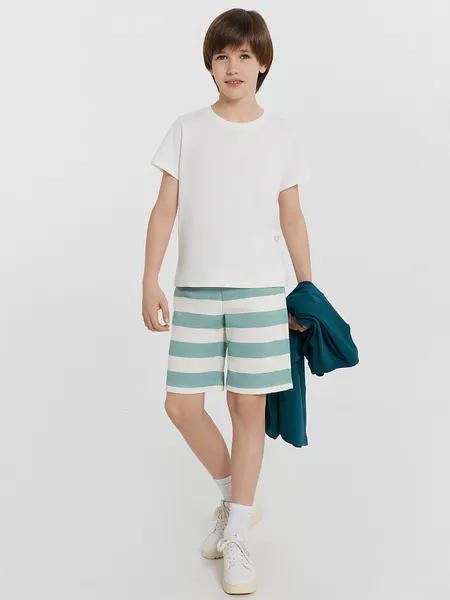 Изображение товара Шорты детские Mark Formelle 133341 (р.122-60, шалфейно-молочная полоска)