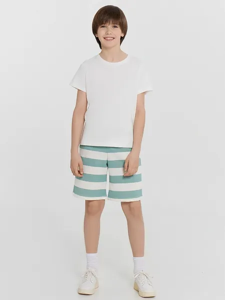 Изображение товара Шорты детские Mark Formelle 133341 (р.122-60, шалфейно-молочная полоска)