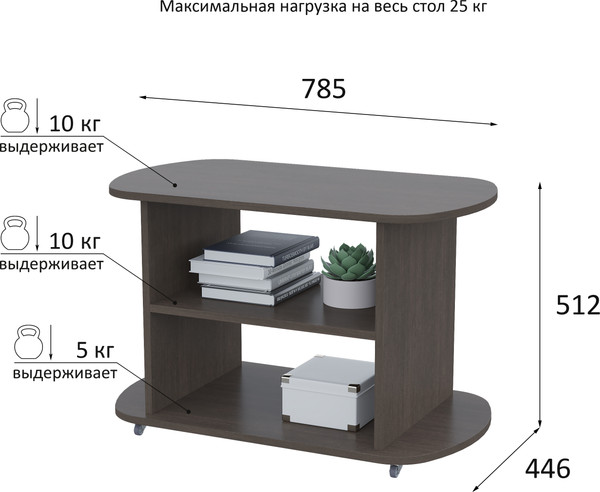 Изображение товара Журнальный столик Горизонт Мебель Marco 1 (венге)