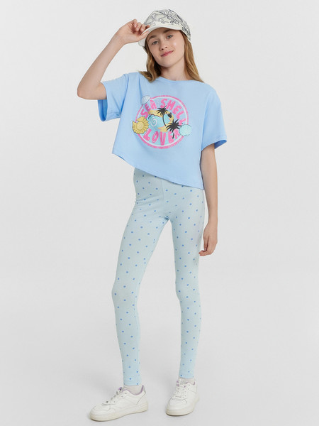 Изображение товара Леггинсы детские Mark Formelle 147719 (р.134-68, горошек на голубом)