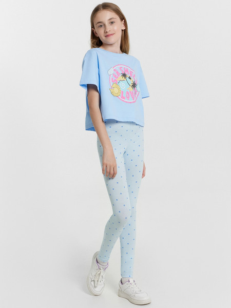 Изображение товара Леггинсы детские Mark Formelle 147719 (р.134-68, горошек на голубом)