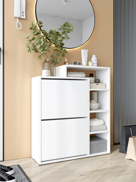 Изображение товара Тумба для обуви Горизонт Мебель Дуэт (белый)