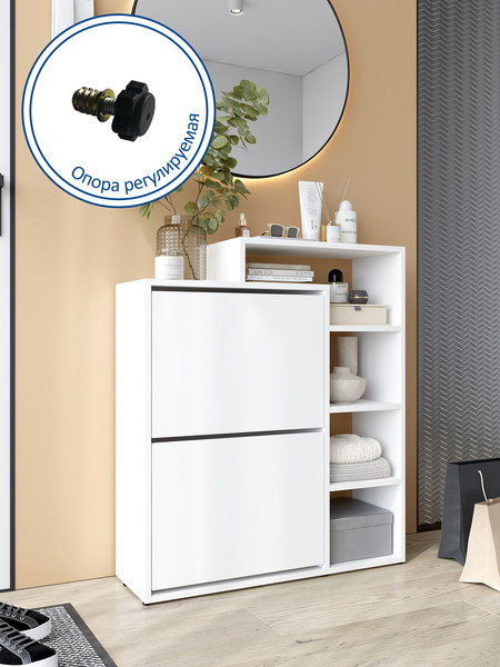 Изображение товара Тумба для обуви Горизонт Мебель Дуэт (белый)