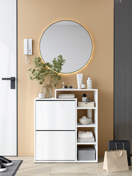 Изображение товара Тумба для обуви Горизонт Мебель Дуэт (белый)