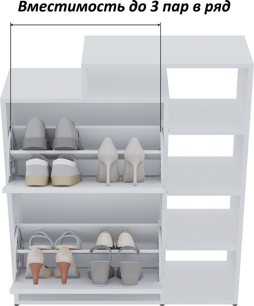 Изображение товара Тумба для обуви Горизонт Мебель Дуэт (белый)