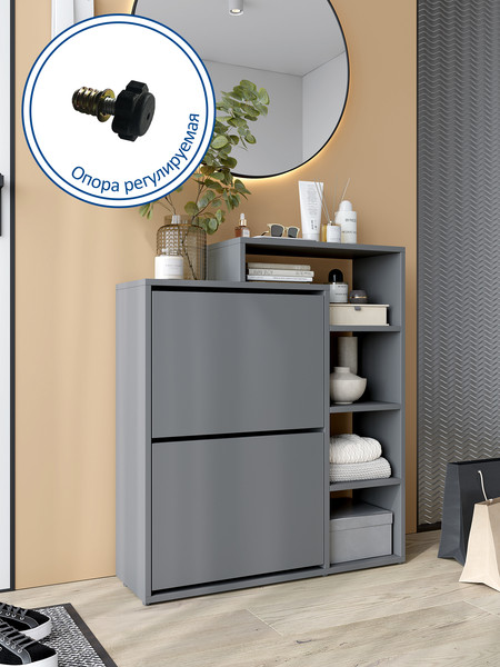 Изображение товара Тумба для обуви Горизонт Мебель Дуэт (графит)