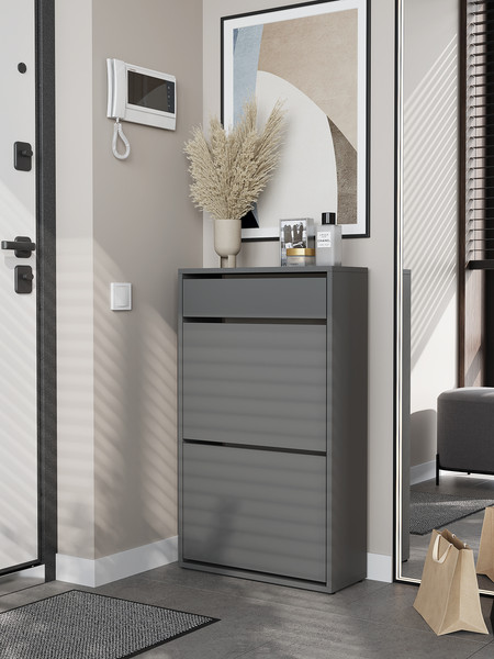 Изображение товара Тумба для обуви Горизонт Мебель Дуэт с ящиком (графит)