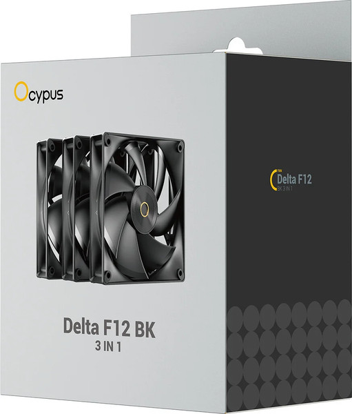 Изображение товара Набор вентиляторов для корпуса Ocypus Delta F12 BK 3в1 (Delta-F12-BK3NM00X-GL)