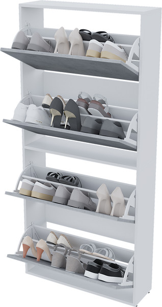 Изображение товара Тумба для обуви Горизонт Мебель Квартет (белый/бетон)