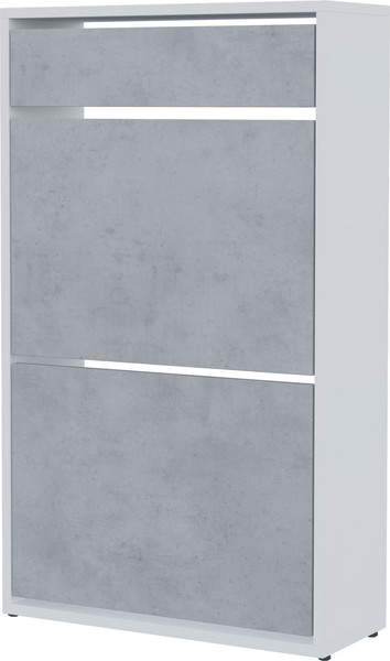 Изображение товара Тумба для обуви Горизонт Мебель Дуэт с ящиком (белый/бетон)