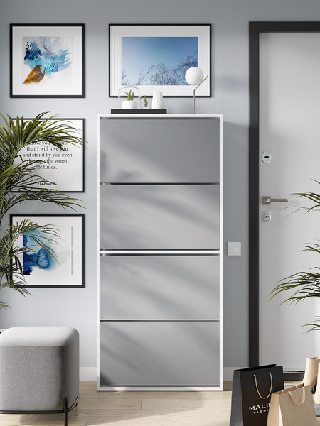 Изображение товара Тумба для обуви Горизонт Мебель Квартет (белый/графит)