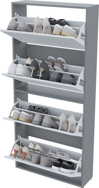 Изображение товара Тумба для обуви Горизонт Мебель Квартет (белый/графит)