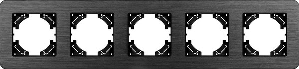 Изображение товара Рамка для выключателей и розеток Arlight FRM-AKIRY-AL-5-BK / 049735