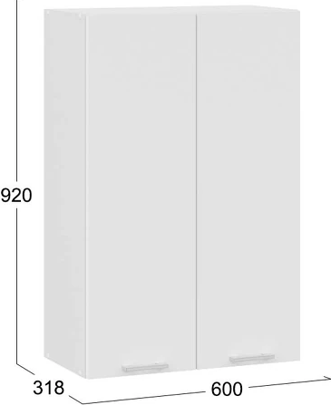 Изображение товара Шкаф навесной для кухни ТриЯ Габриэлла 1ВВ6 с двумя дверями (белый/сноу)