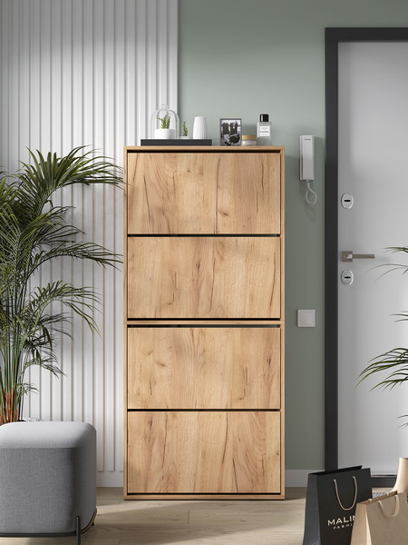 Изображение товара Тумба для обуви Горизонт Мебель Квартет (дуб золотой крафт)