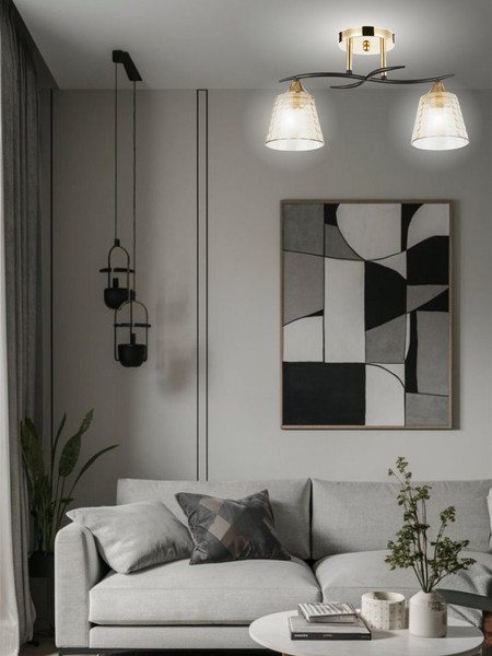 Изображение товара Потолочный светильник Aitin-Pro НПБ 02-2x60-101 / 6099/2 (золото/черный)