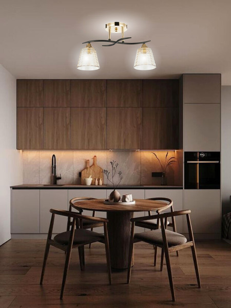 Изображение товара Потолочный светильник Aitin-Pro НПБ 02-2x60-101 / 6099/2 (золото/черный)