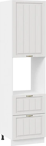 Изображение товара Шкаф-пенал кухонный ТриЯ Лина 1П6Я2 с одной дверью и двумя ящиками (белый/белый)