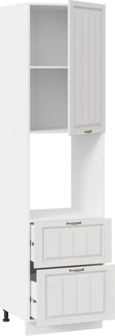 Изображение товара Шкаф-пенал кухонный ТриЯ Лина 1П6Я2 с одной дверью и двумя ящиками (белый/белый)