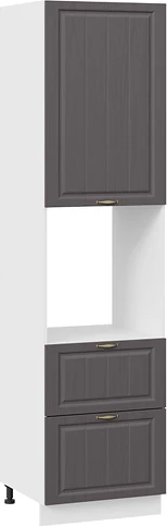 Изображение товара Шкаф-пенал кухонный ТриЯ Лина 1П6Я2 с одной дверью и двумя ящиками (белый/графит)
