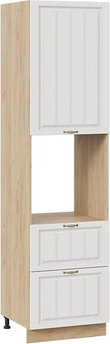 Изображение товара Шкаф-пенал кухонный ТриЯ Лина 1П6Я2 с одной дверью и двумя ящиками (дуб крафт золотой/белый)