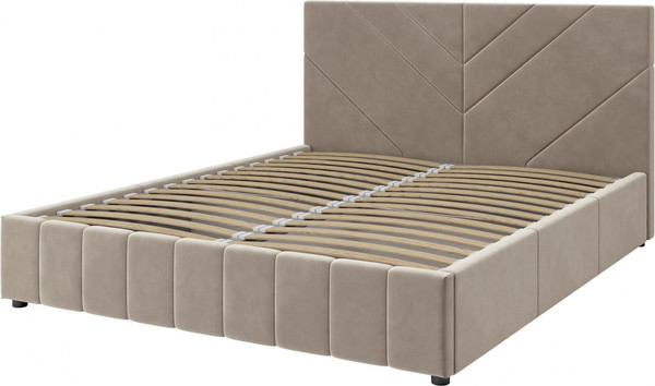 Изображение товара Полуторная кровать Bravo Мебель Нельсон 120х200 с ПМ Стандарт 3 вариант (серо-бежевый, линия)