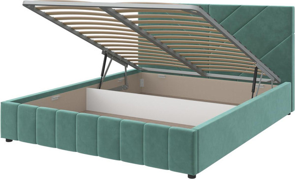 Изображение товара Полуторная кровать Bravo Мебель Нельсон 120х200 с ПМ Стандарт 4 вариант (бирюза, линия)