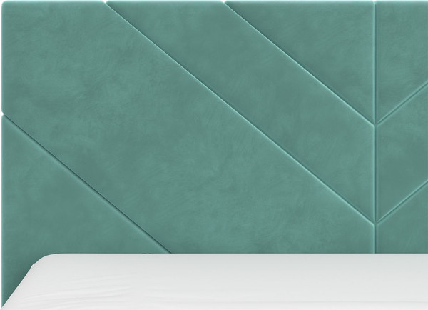 Изображение товара Полуторная кровать Bravo Мебель Нельсон 120х200 с ПМ Стандарт 4 вариант (бирюза, линия)