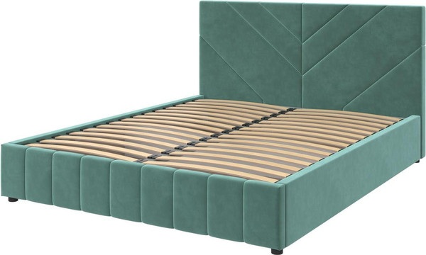 Изображение товара Полуторная кровать Bravo Мебель Нельсон 120х200 с ПМ Стандарт 4 вариант (бирюза, линия)