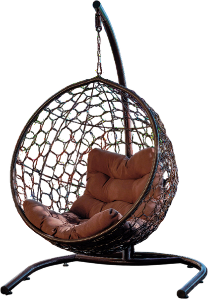 Изображение товара Кресло подвесное Риторика Либра (коричневый ротанг/коричневая подушка)