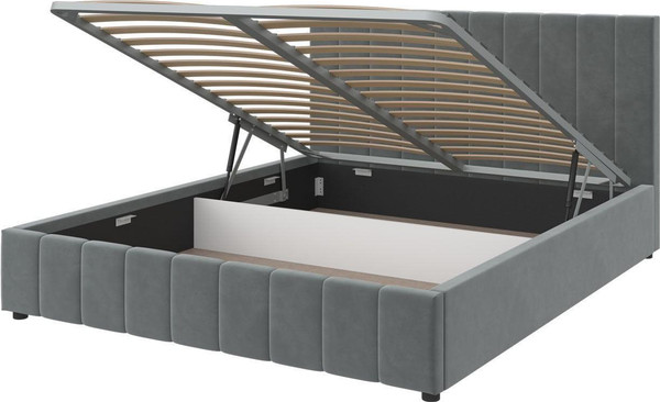 Изображение товара Двуспальная кровать Bravo Мебель Нельсон 180х200 с ПМ Стандарт 2 вариант (холодный серый, вертикаль)