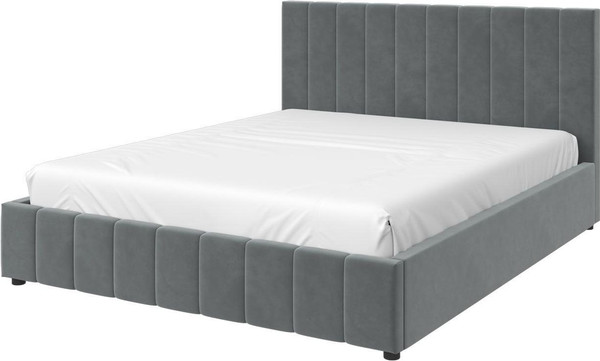 Изображение товара Двуспальная кровать Bravo Мебель Нельсон 180х200 с ПМ Стандарт 2 вариант (холодный серый, вертикаль)