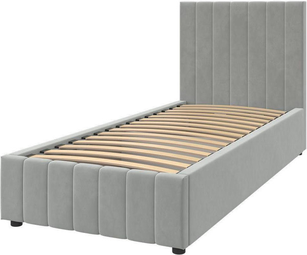 Изображение товара Односпальная кровать Bravo Мебель Нельсон 90х200 с ПМ Стандарт 2 вариант (холодный серый, вертикаль)