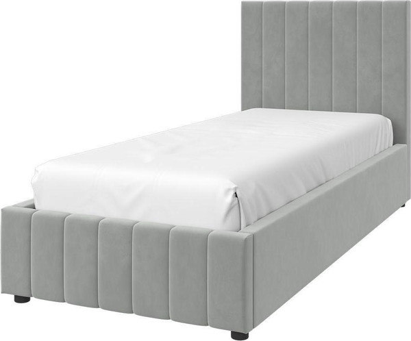 Изображение товара Односпальная кровать Bravo Мебель Нельсон 90х200 с ПМ Стандарт 2 вариант (холодный серый, вертикаль)