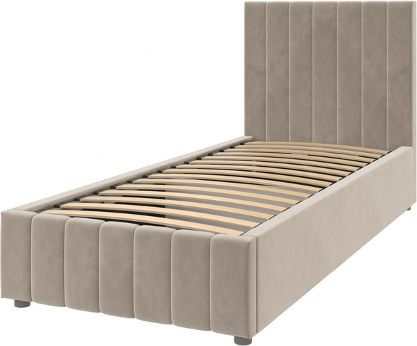 Изображение товара Односпальная кровать Bravo Мебель Нельсон 90х200 с ПМ Стандарт 3 вариант (серо-бежевый, вертикаль)