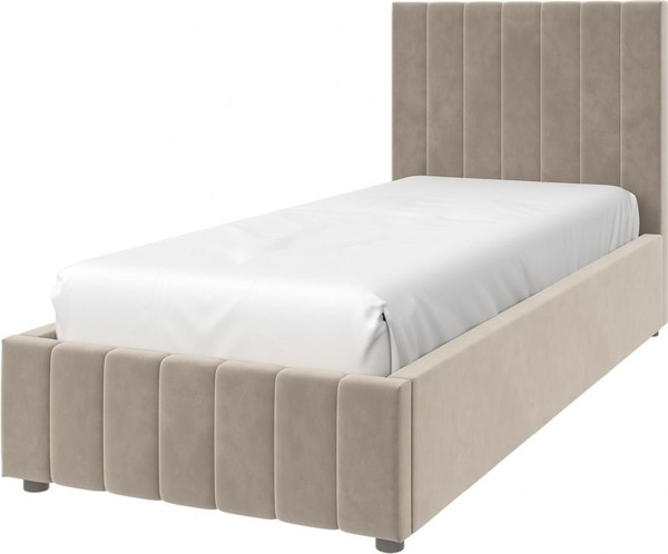 Изображение товара Односпальная кровать Bravo Мебель Нельсон 90х200 с ПМ Стандарт 3 вариант (серо-бежевый, вертикаль)