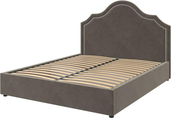 Изображение товара Двуспальная кровать Bravo Мебель Оливия 160х200 без ПМ Стандарт 2 вариант (светло-серый)