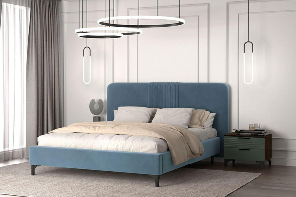 Изображение товара Двуспальная кровать Bravo Мебель Стелла-1 160х200 без ПМ Стандарт 2 вариант (джинс)