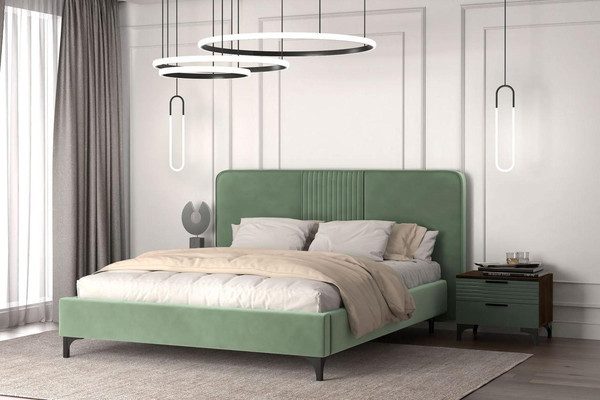 Изображение товара Двуспальная кровать Bravo Мебель Стелла-2 160х200 без ПМ Стандарт 1 вариант (мята)