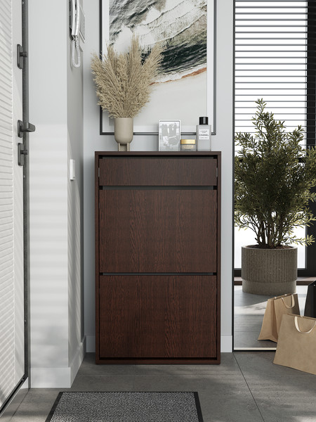 Изображение товара Тумба для обуви Горизонт Мебель Дуэт с ящиком (венге)