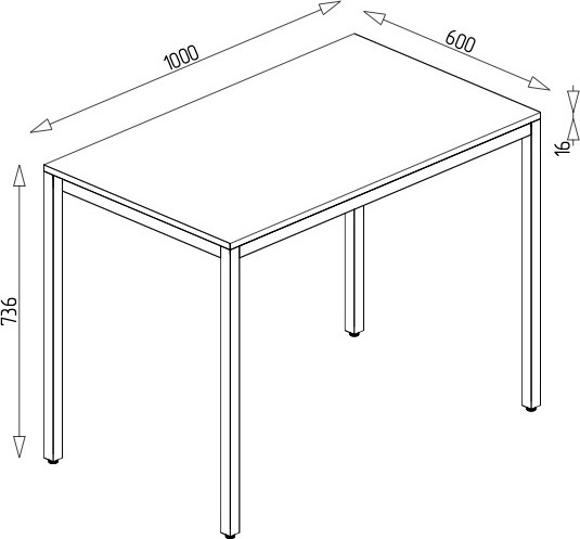 Изображение товара Обеденный стол Senira Хорс 100х60 / Х-п-10-16 (дуб веллингтон)