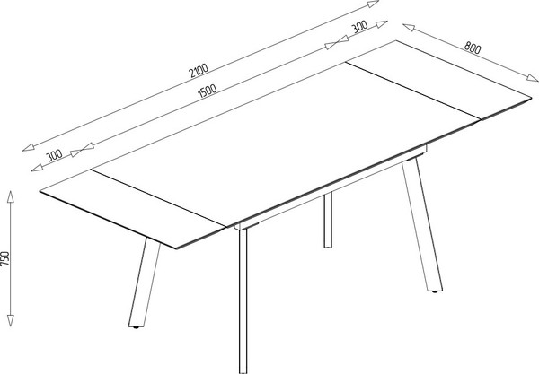 Изображение товара Обеденный стол Senira Перун раздвижной 150х80-210х80 (фото 8001)
