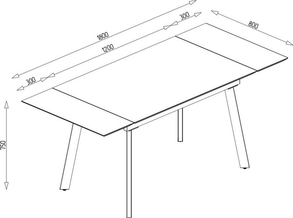 Изображение товара Обеденный стол Senira Перун раздвижной 120х80-180х80 (фото 8001)