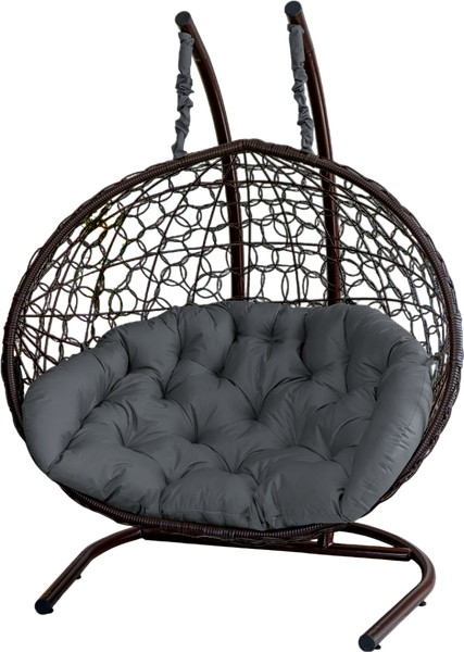 Изображение товара Кресло подвесное Риторика Магна (коричневый ротанг/темно-серая подушка)