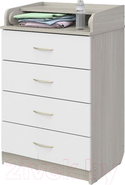 Изображение товара Комод пеленальный Атон Сириус 604 ЛДСП (шимо светлый/белый)
